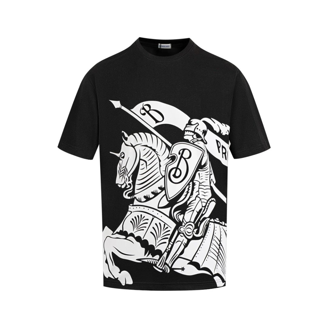 Burberry Logo-Embroidered Black T-Shirt - 40