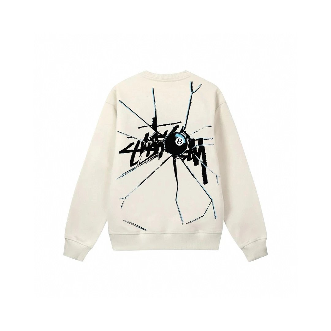 Stussy Crewneck Sweatshirt Black Hoodie - 30