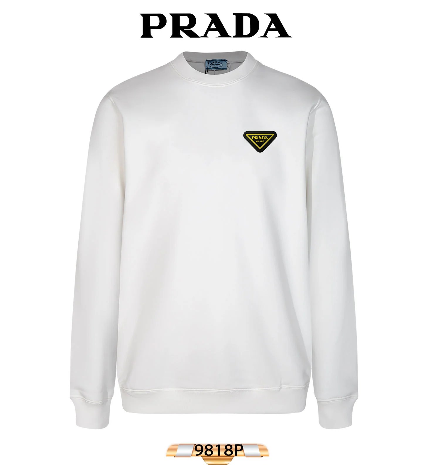 Prada Triangle Patch Black Sweatshirt Sweater - 18