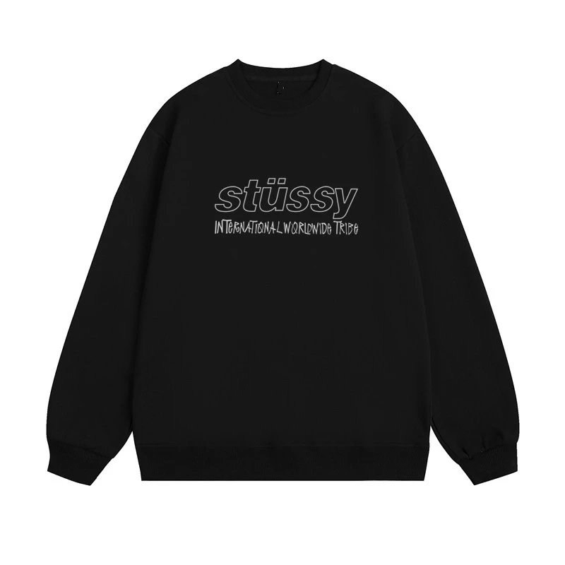 Stussy Crewneck Sweatshirt Black Hoodie - 16