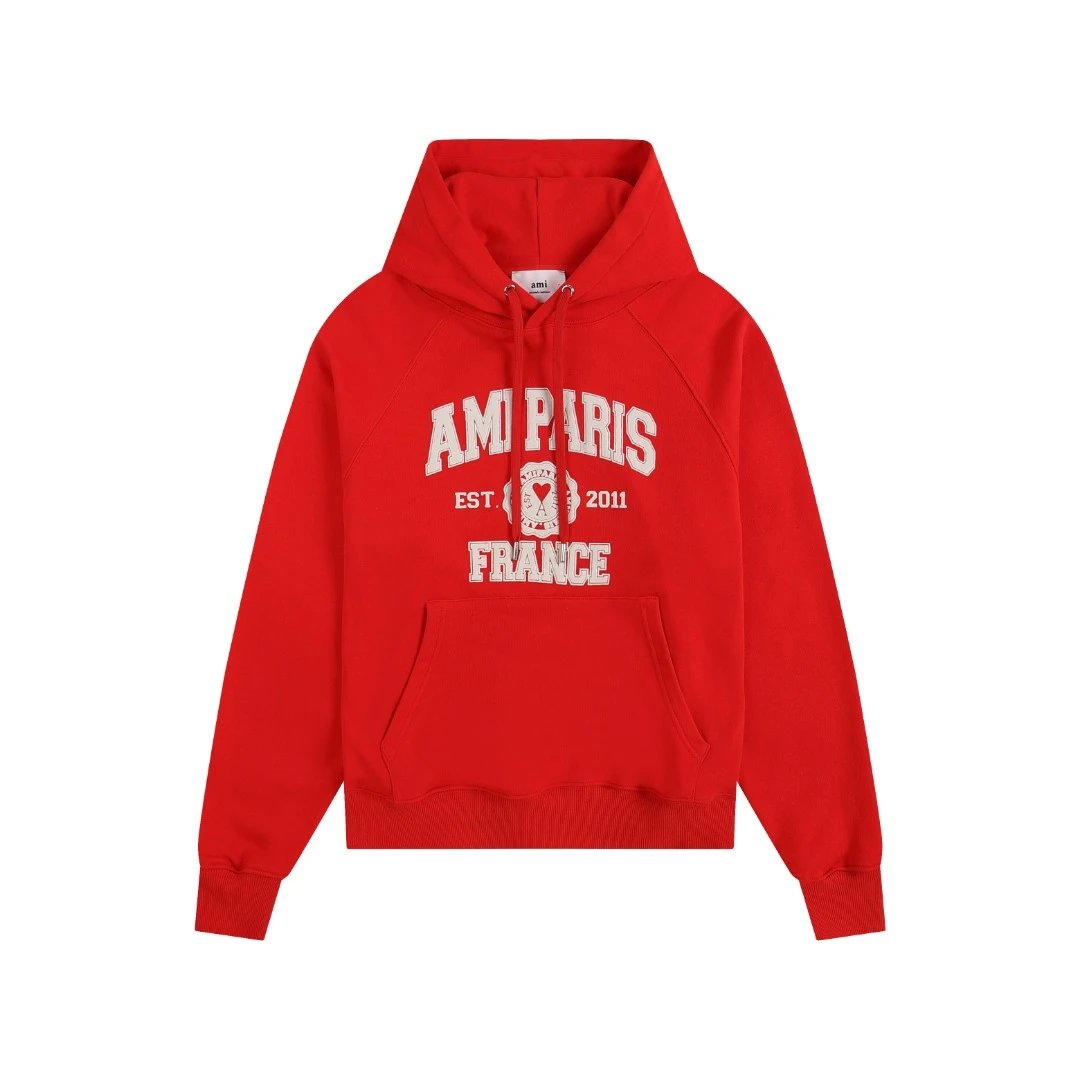 AMI Paris College Hoodie Gray - 13