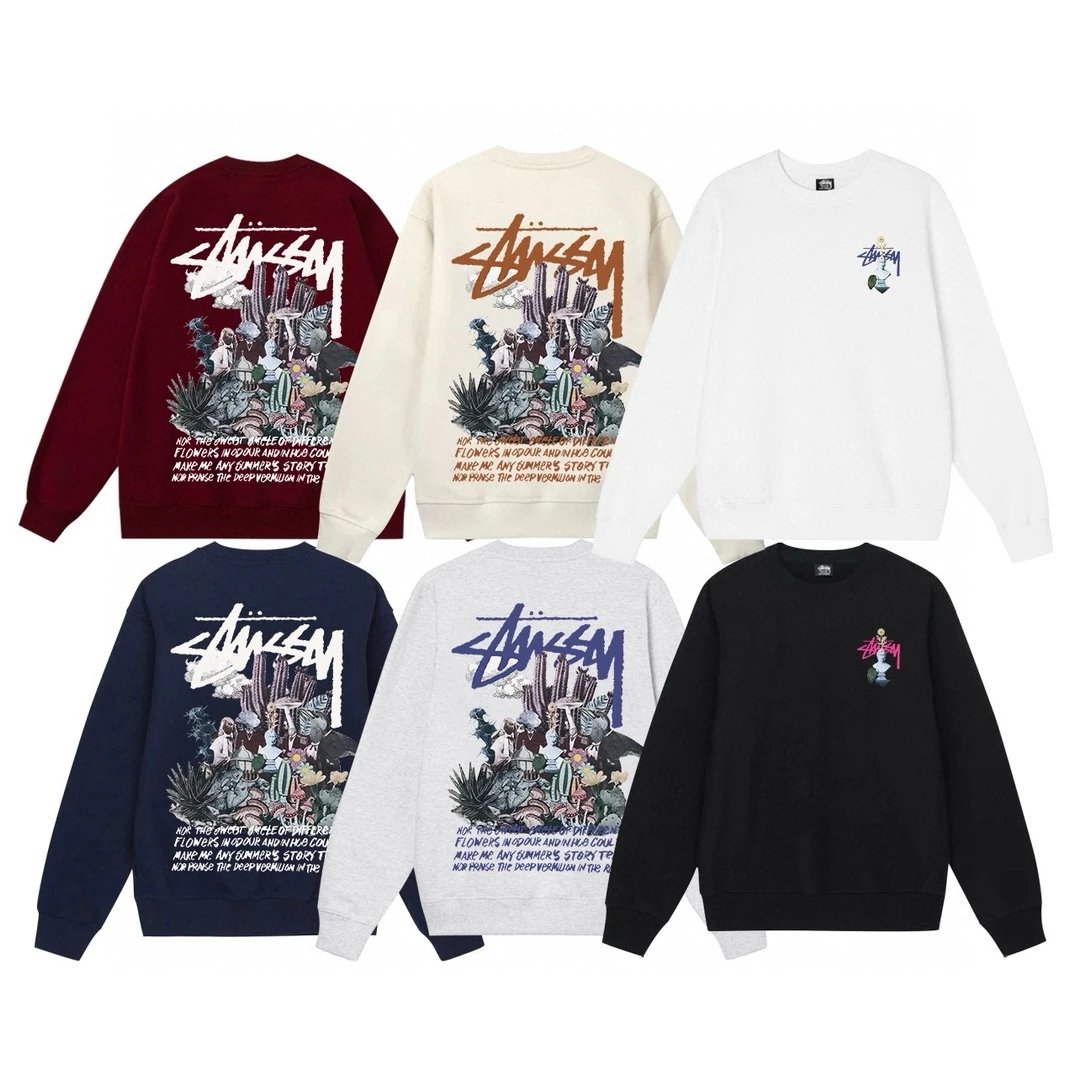 Stussy Crewneck Sweatshirt Black Hoodie - 6