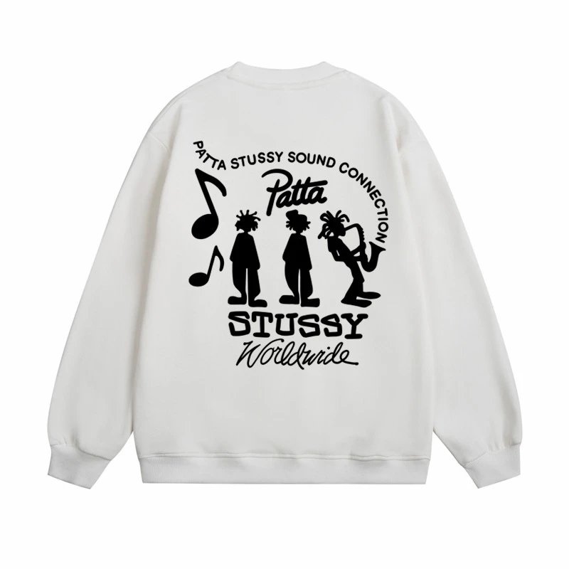 Stussy Crewneck Sweatshirt Black Hoodie - 13