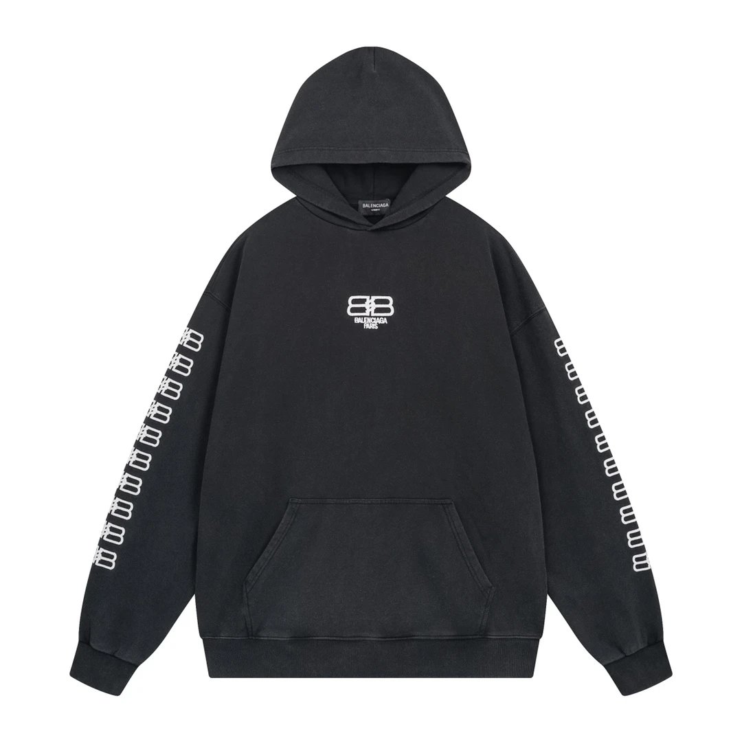 Balenciaga Authentic Jersey Apparel Hoodie Charcoal Gray Hoodie - 14