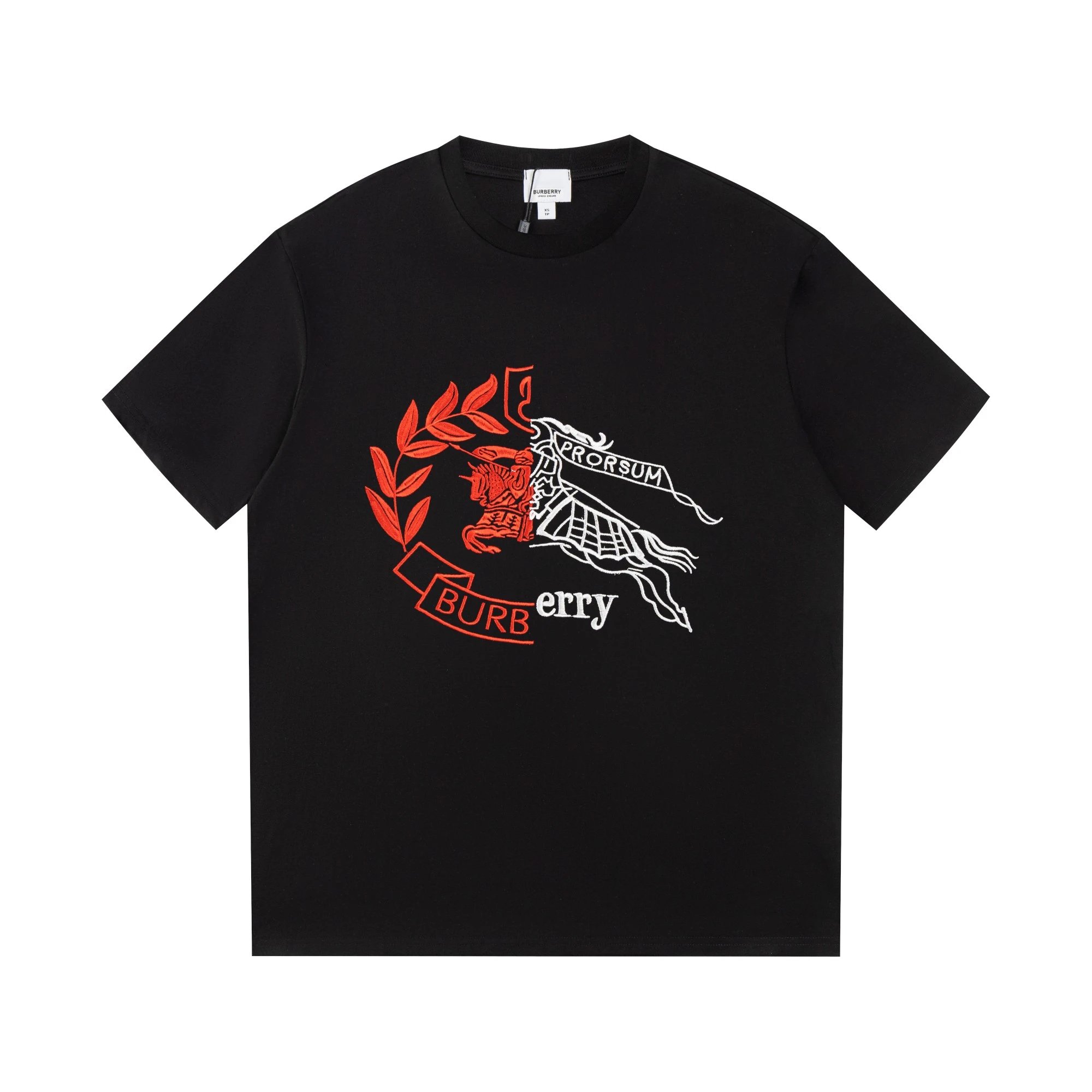 Burberry Logo-Embroidered Black T-Shirt - 35