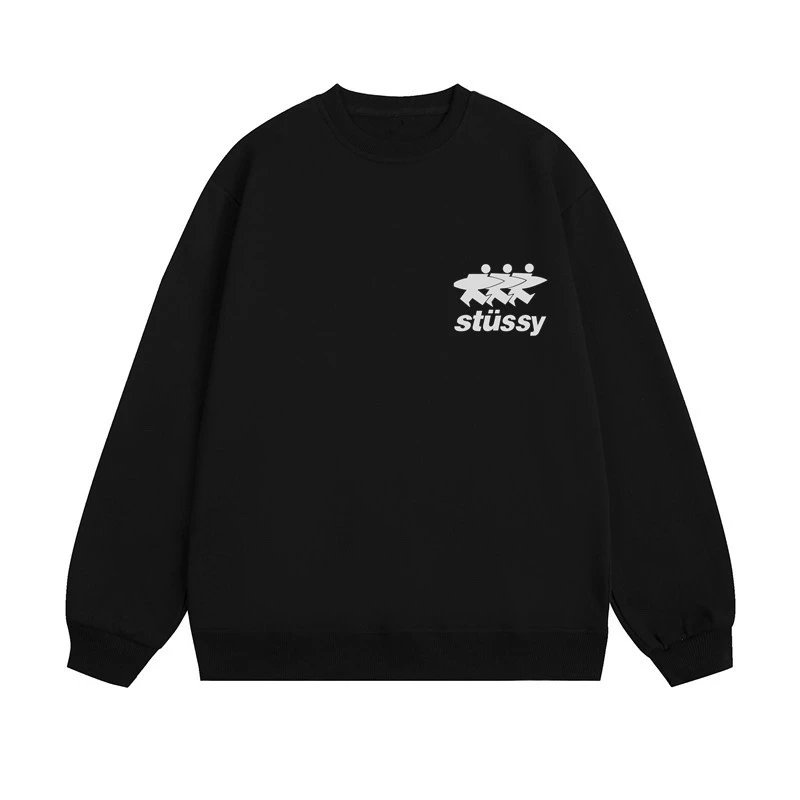 Stussy Crewneck Sweatshirt Black Hoodie - 15