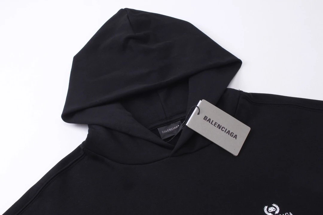 Balenciaga Logo Hoodie Black - 3