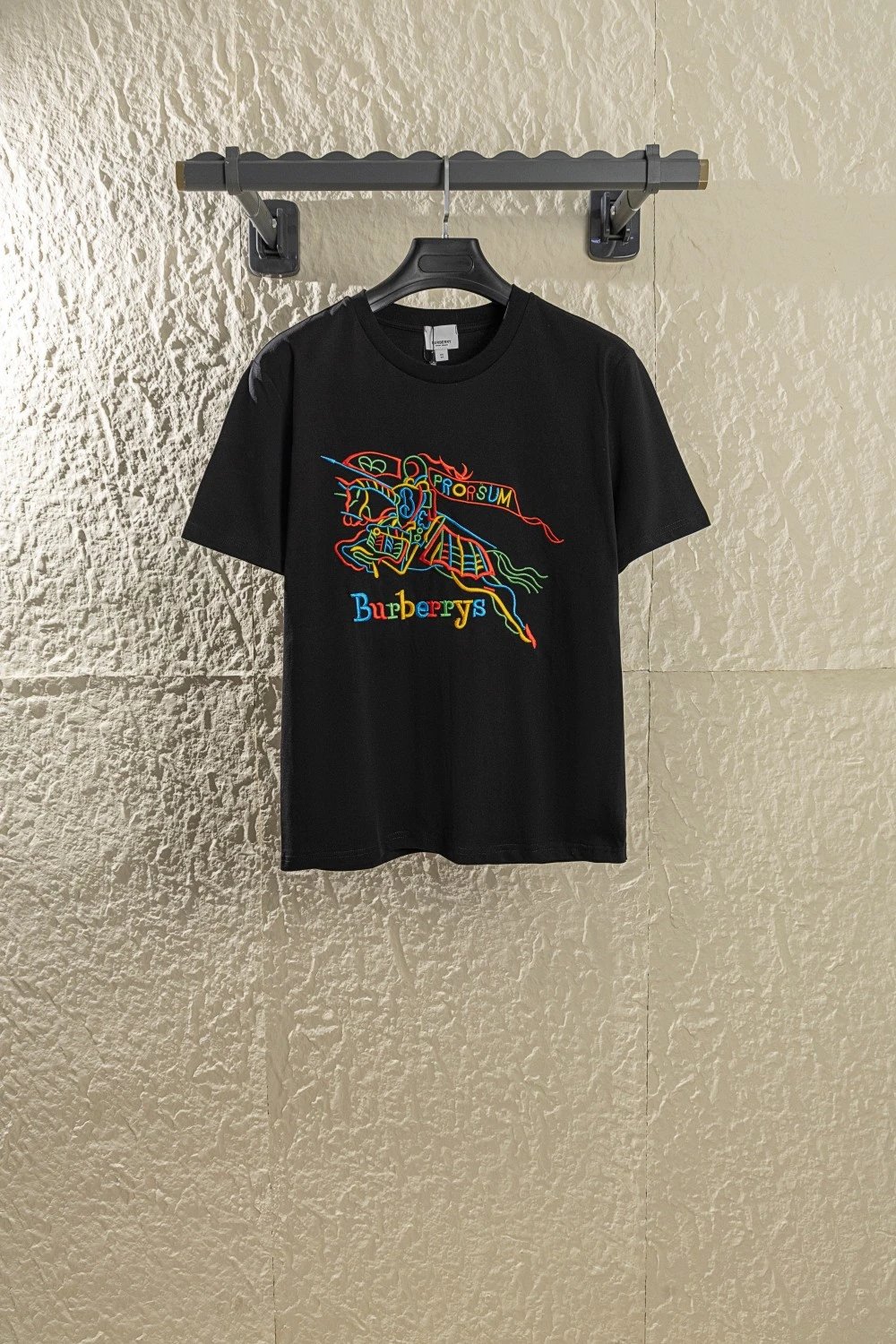 Burberry Logo-Embroidered Black T-Shirt - 37