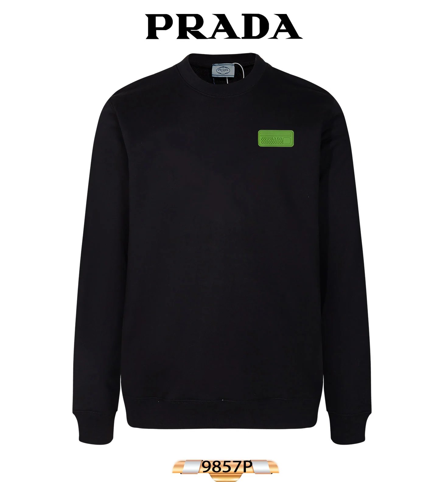Prada Triangle Patch Black Sweatshirt Sweater - 29