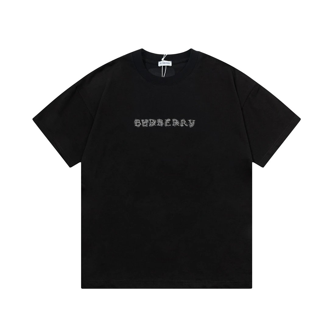 Burberry Logo-Embroidered Black T-Shirt - 23