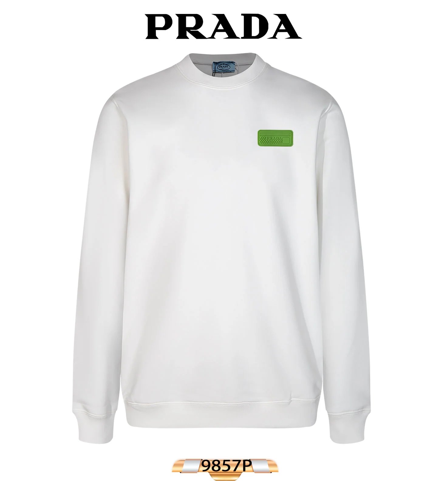 Prada Triangle Patch Black Sweatshirt Sweater - 30