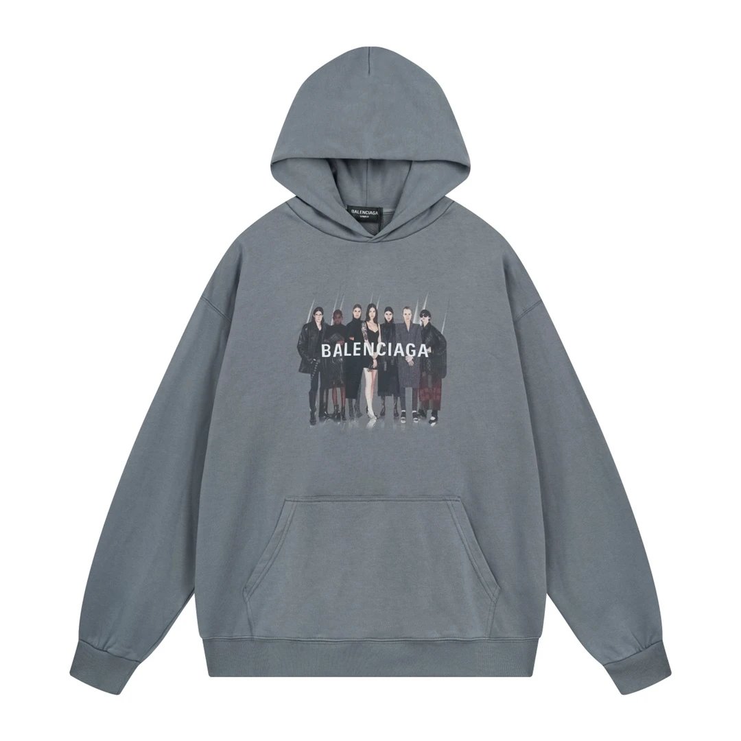Balenciaga Logo Hoodie Black - 11