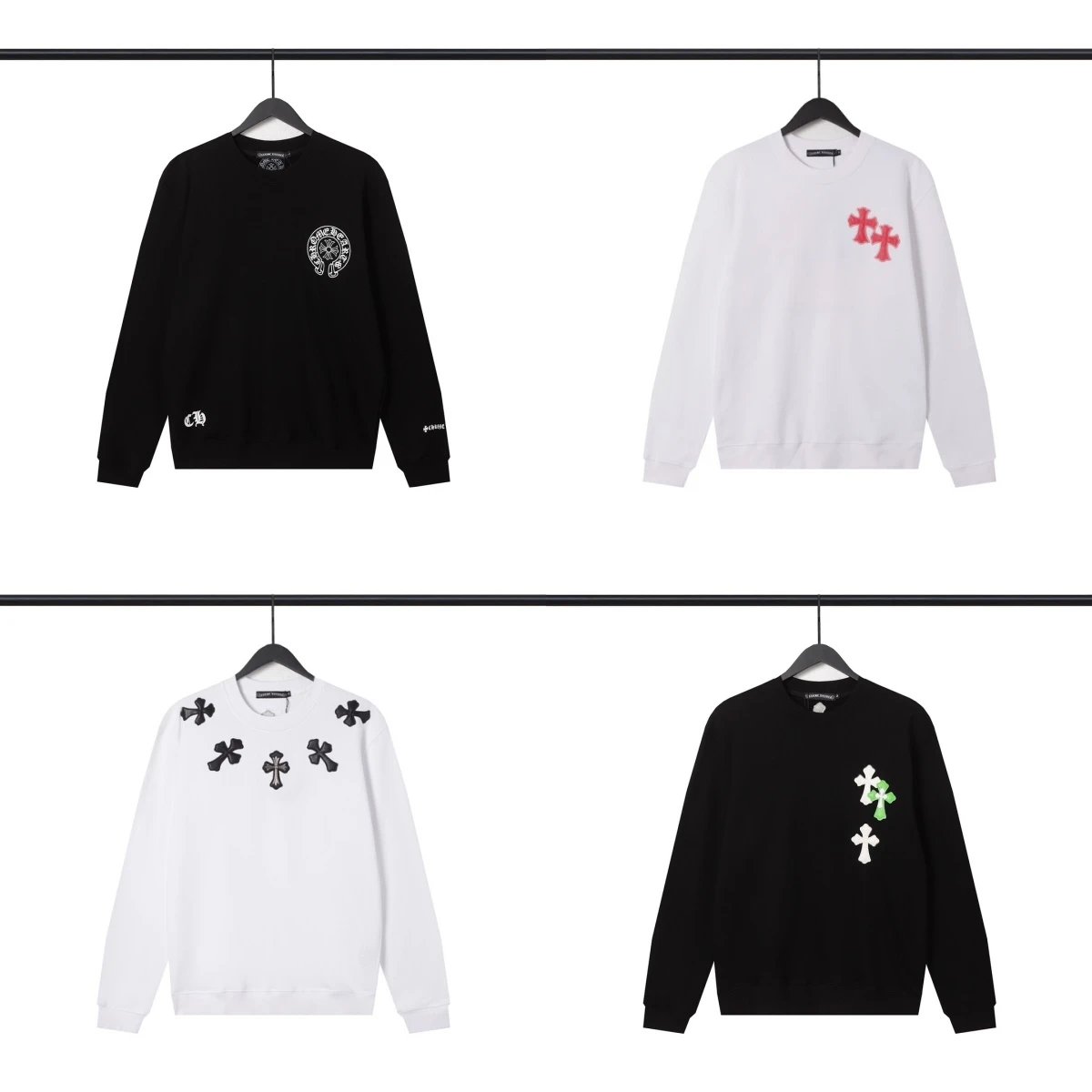 Chrome Hearts Cross Logo Long Sleeve Sweatshirt White Sweater - 10