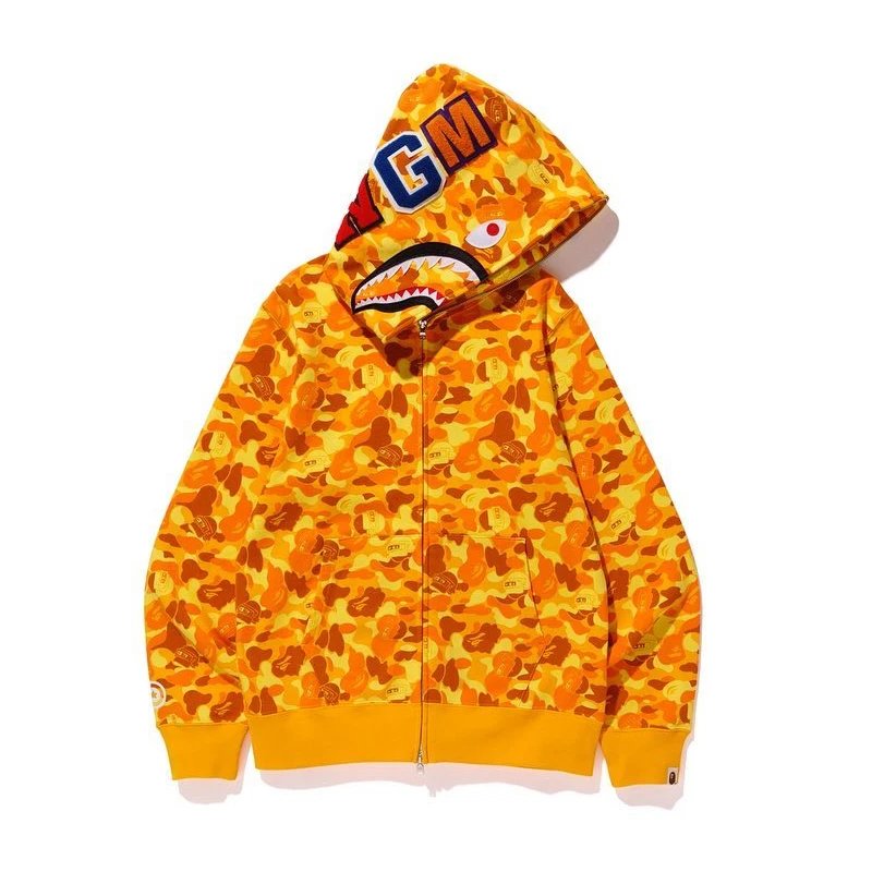 A Bathing Ape Shark Camo Zip-Up Hoodie Black - 16