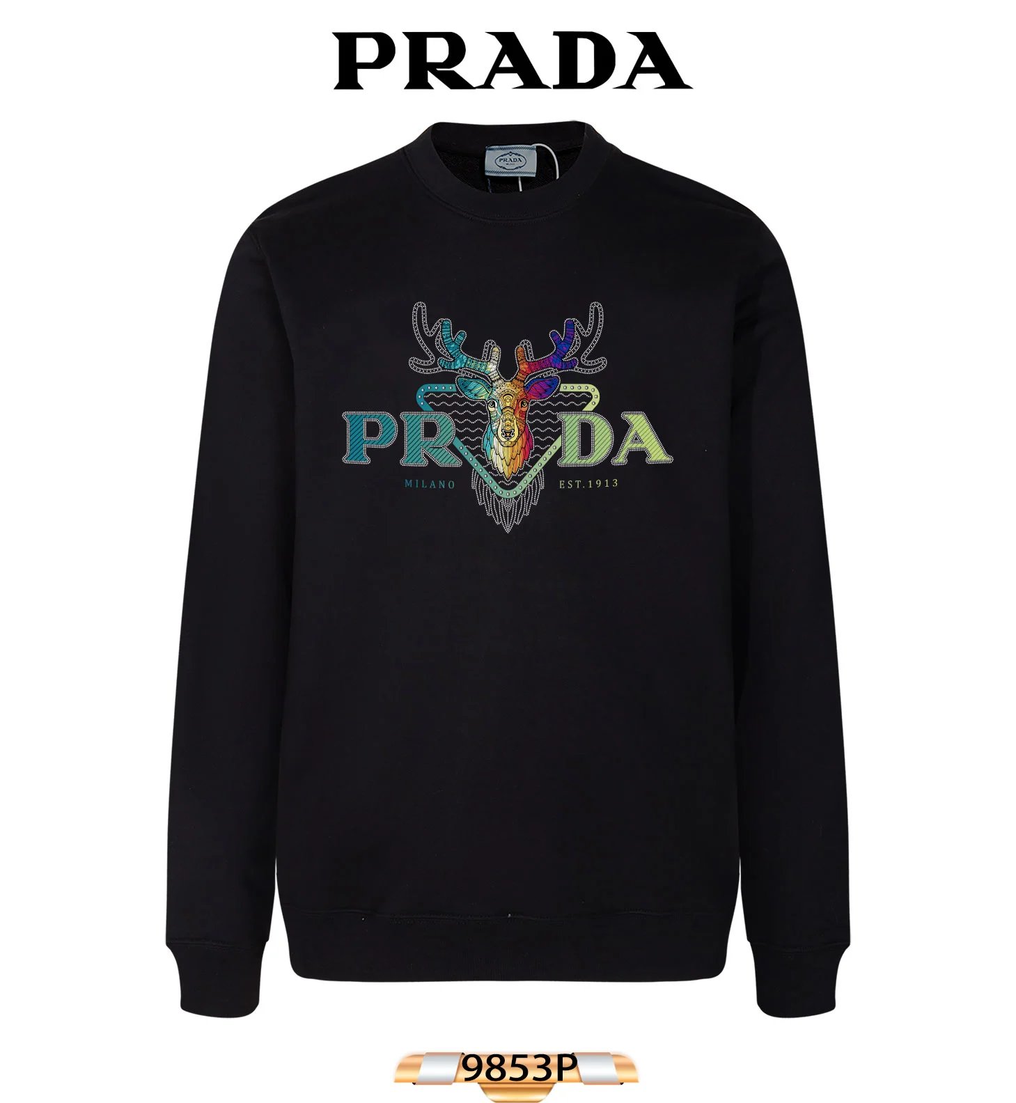 Prada Triangle Patch Black Sweatshirt Sweater - 21