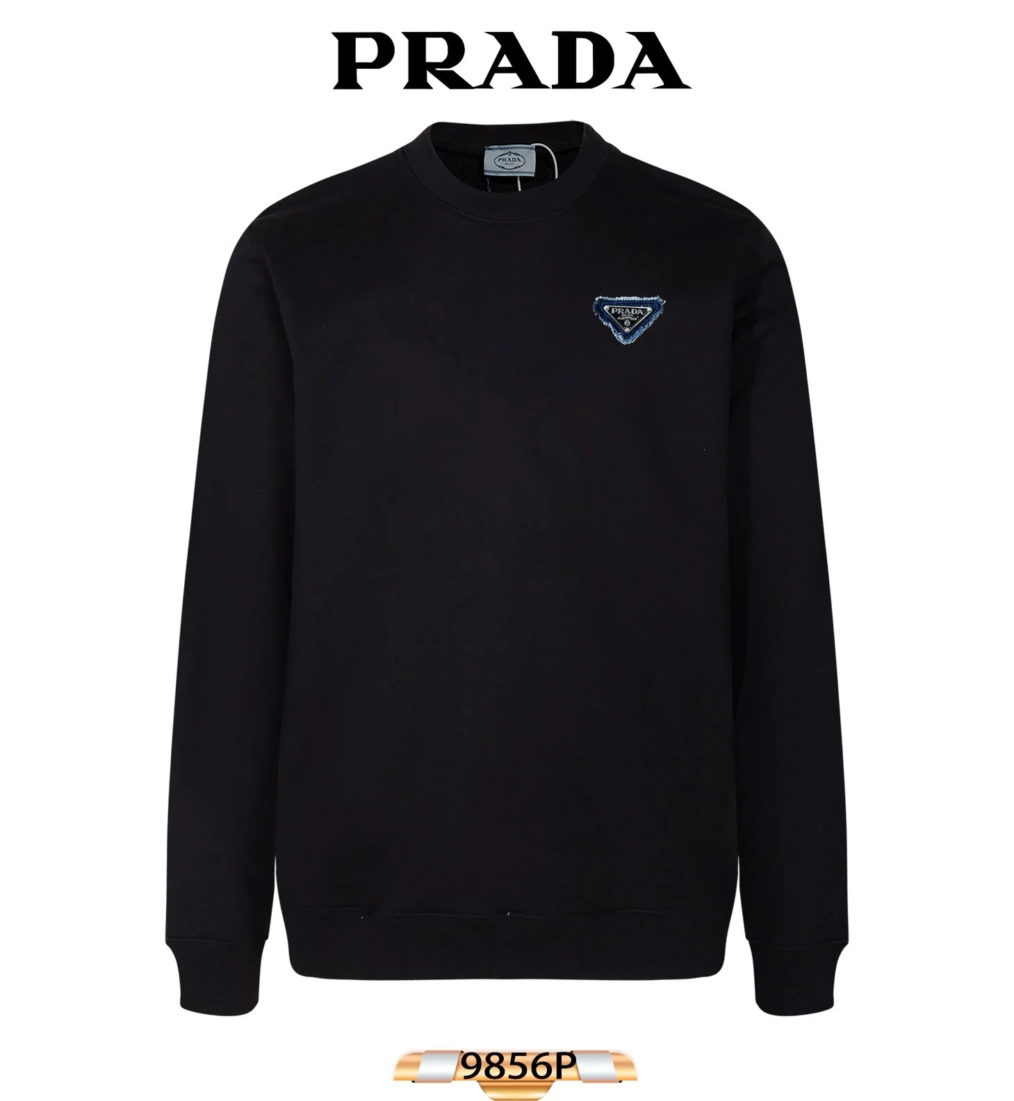 Prada Triangle Patch Black Sweatshirt Sweater - 27