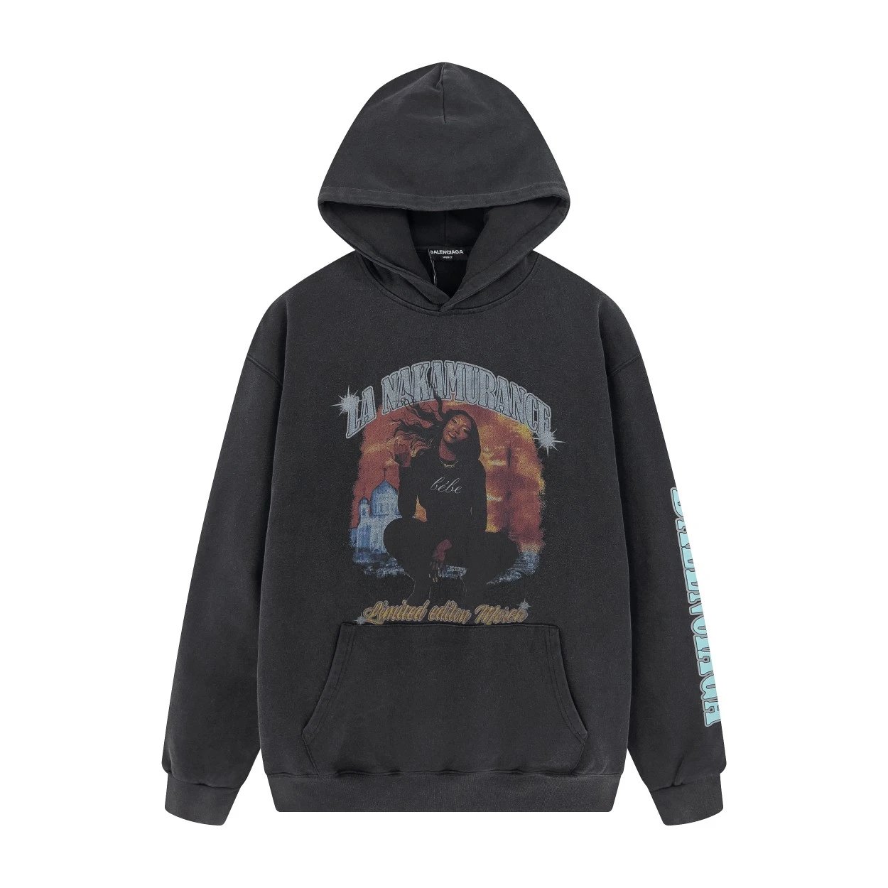 Balenciaga Authentic Jersey Apparel Hoodie Charcoal Gray Hoodie - 27