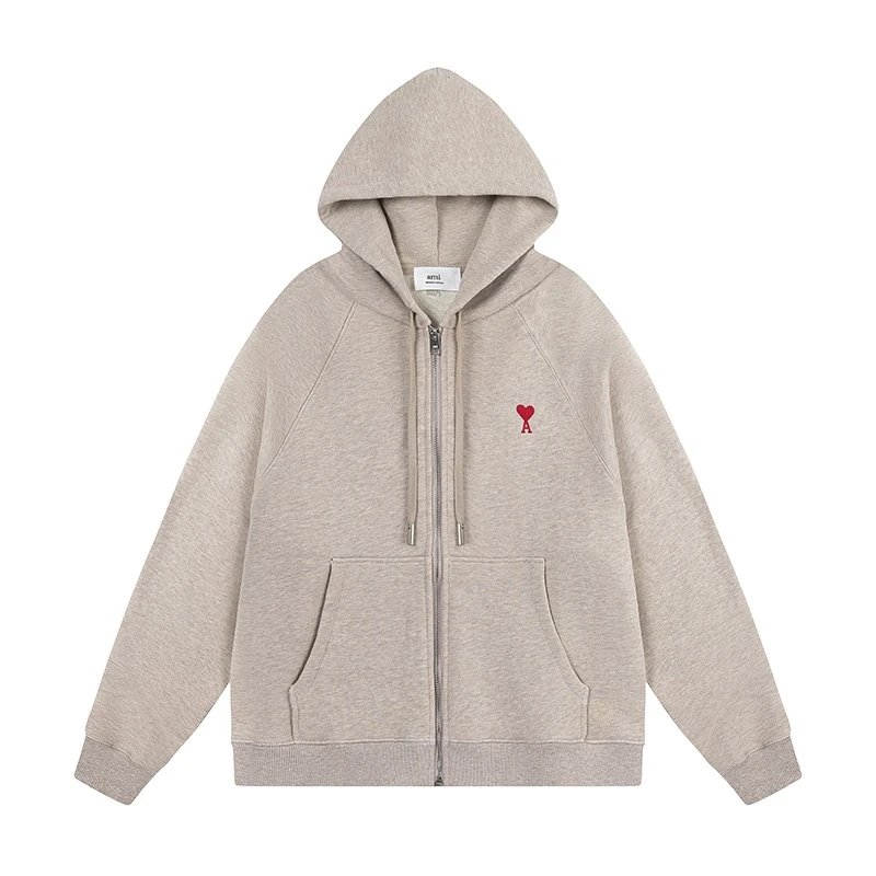 AMI Paris College Hoodie Gray - 48