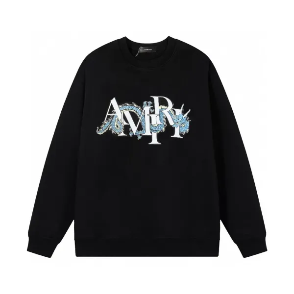 Amiri Eagle Logo Crewneck Sweatshirt Beige Hoodie - 4