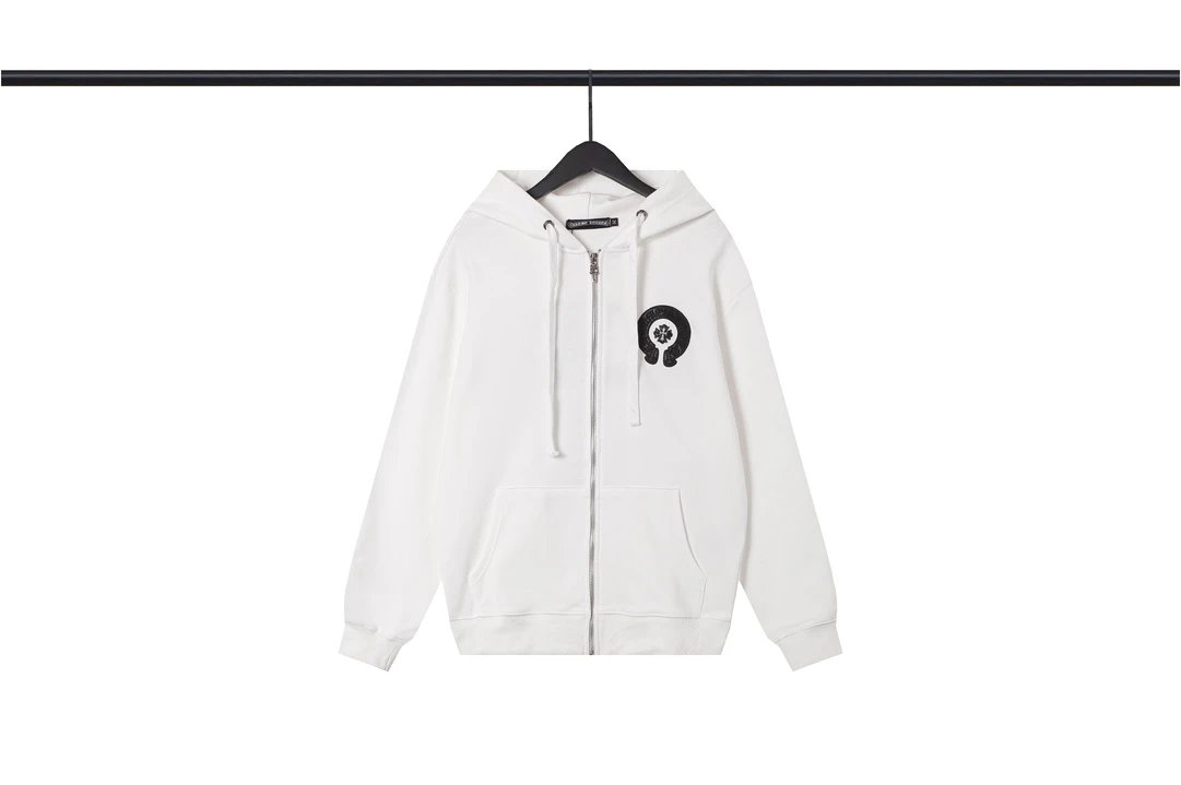 Chrome Hearts Logo Zip-Up Hoodie White - 31