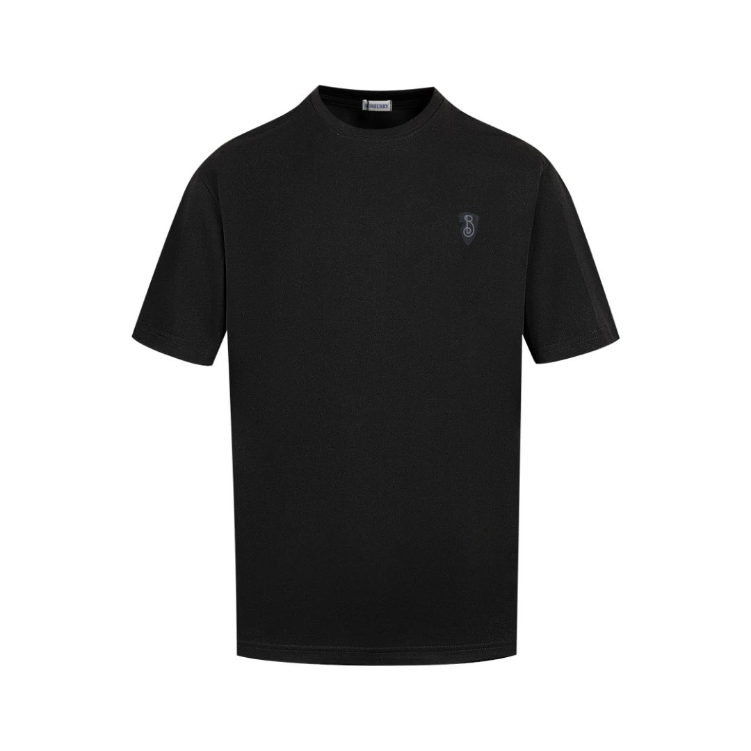 Burberry Logo-Embroidered Black T-Shirt - 32