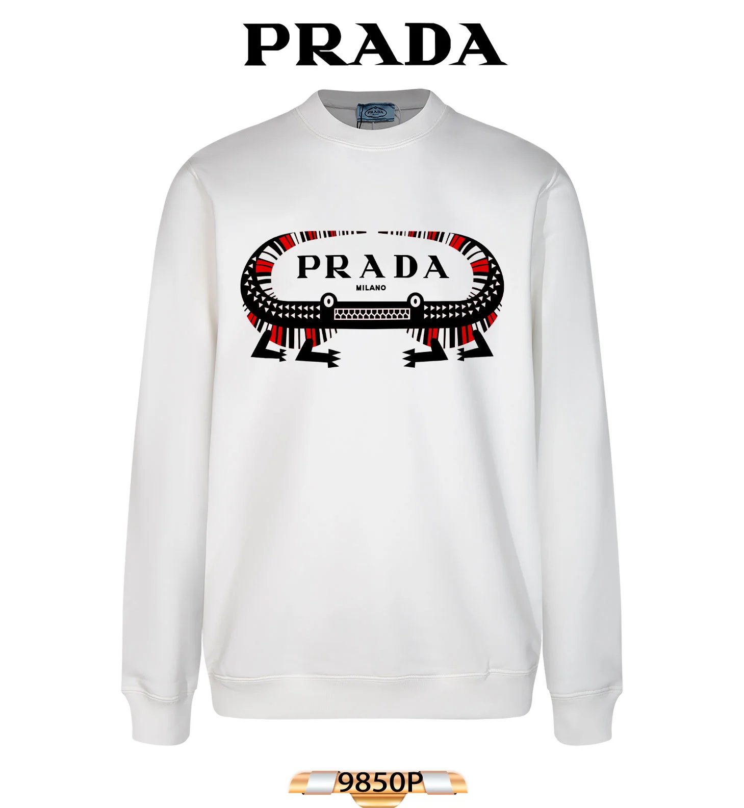 Prada Triangle Patch Black Sweatshirt Sweater - 33