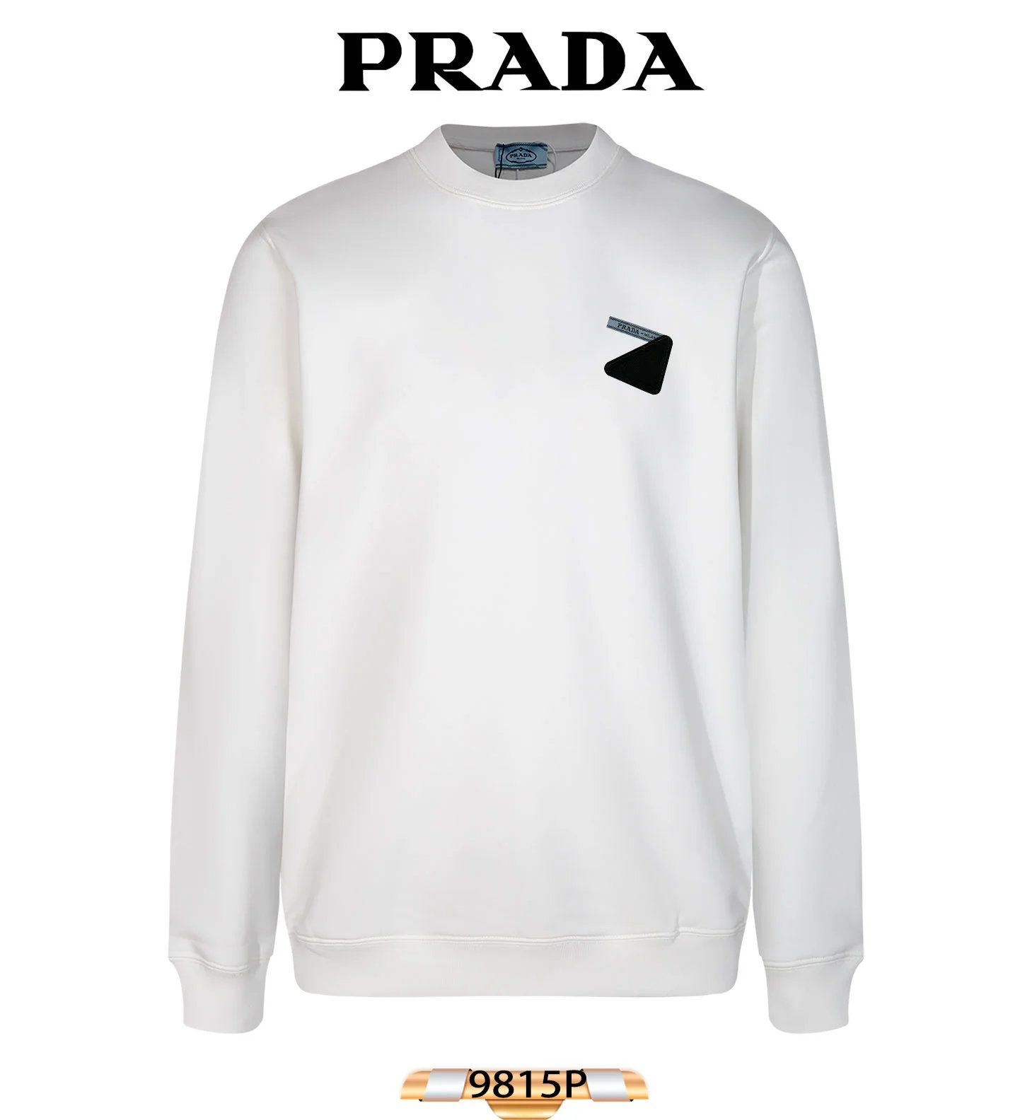 Prada Triangle Patch Black Sweatshirt Sweater - 14