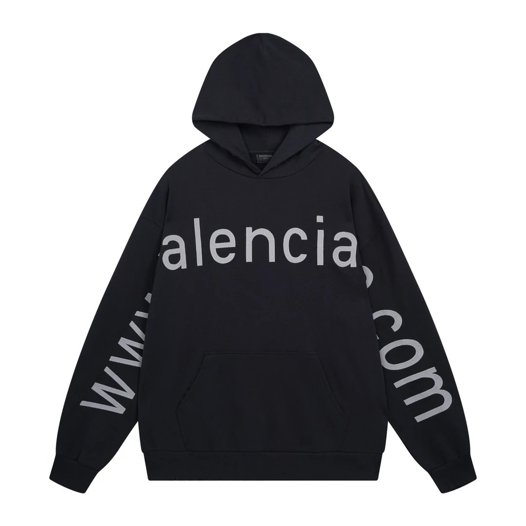Balenciaga Authentic Jersey Apparel Hoodie Charcoal Gray Hoodie - 30