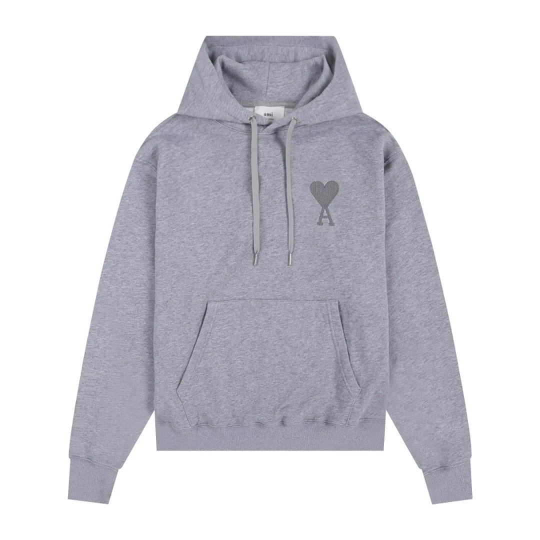 AMI Paris College Hoodie Gray - 15