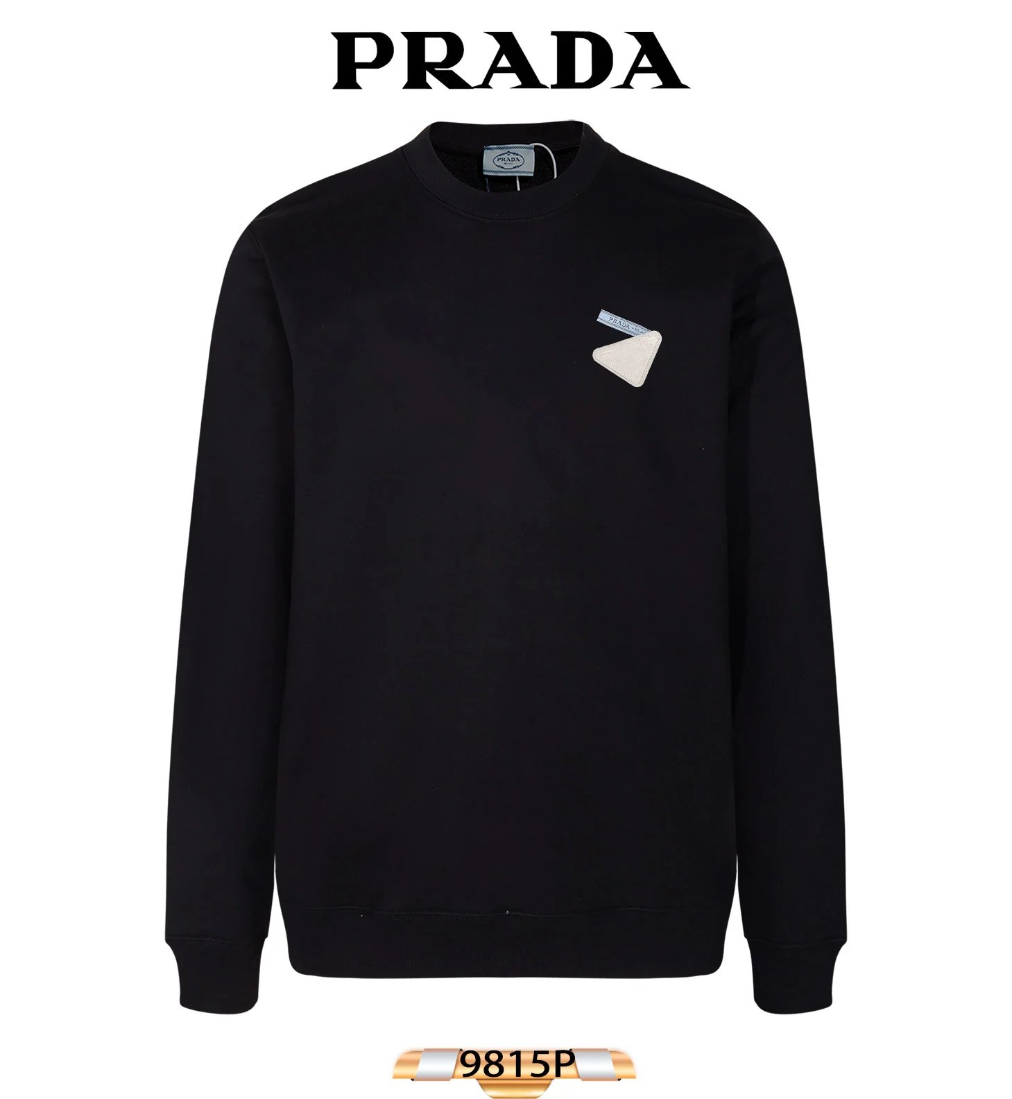 Prada Triangle Patch Black Sweatshirt Sweater - 13