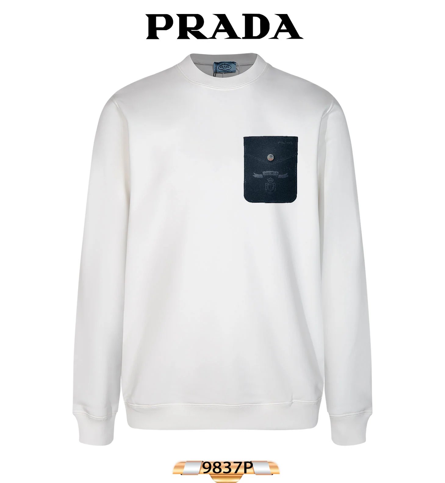 Prada Triangle Patch Black Sweatshirt Sweater - 16