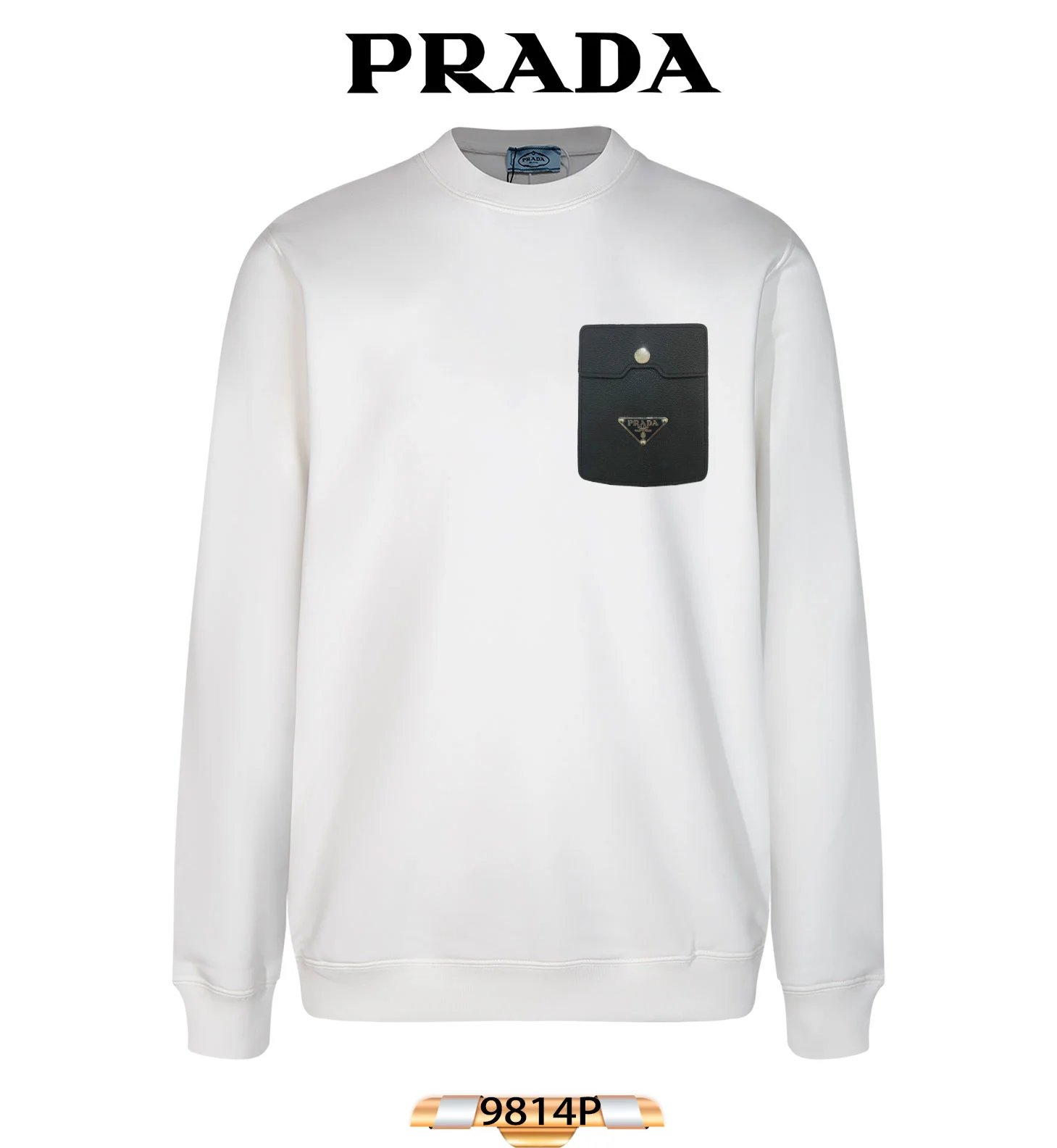Prada Triangle Patch Black Sweatshirt Sweater - 12