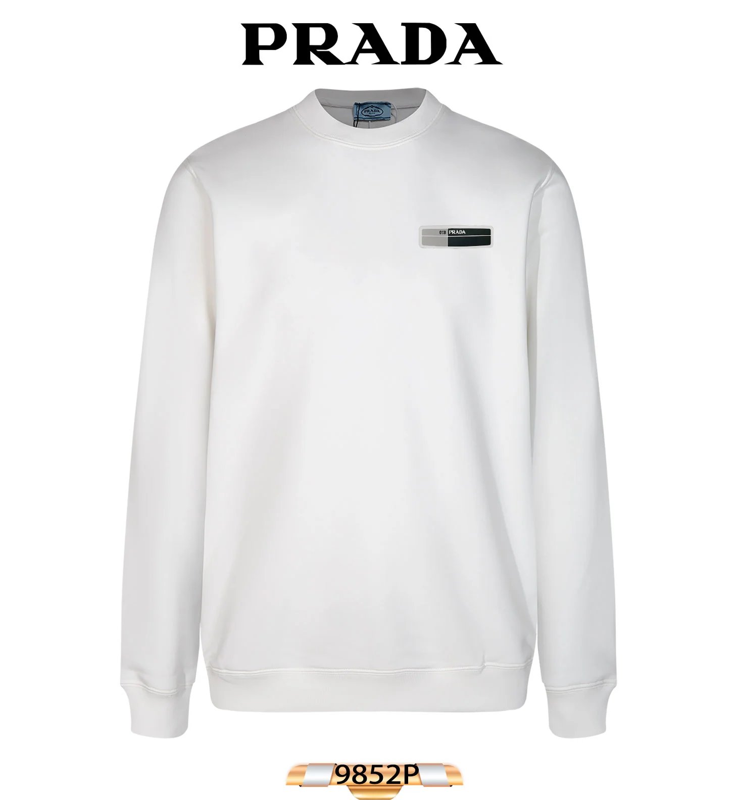 Prada Triangle Patch Black Sweatshirt Sweater - 37