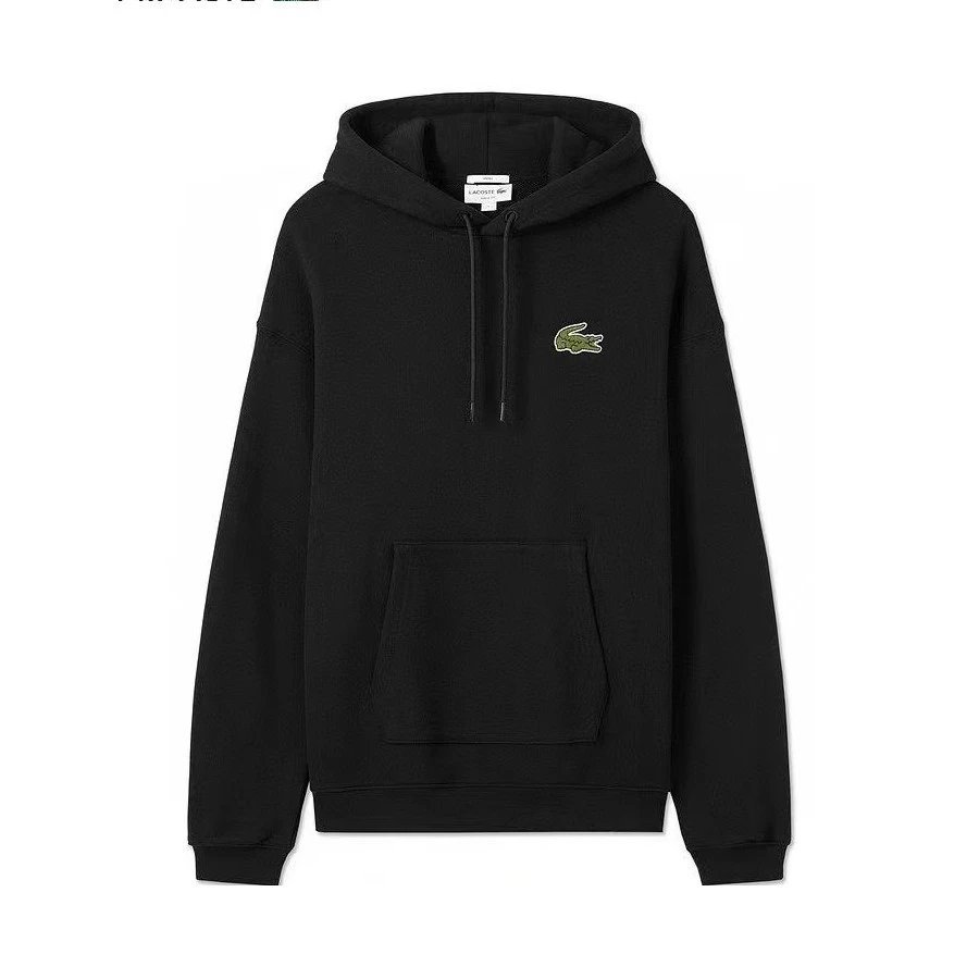 Lacoste Classic Crocodile Embroidered Black Hoodie - 5