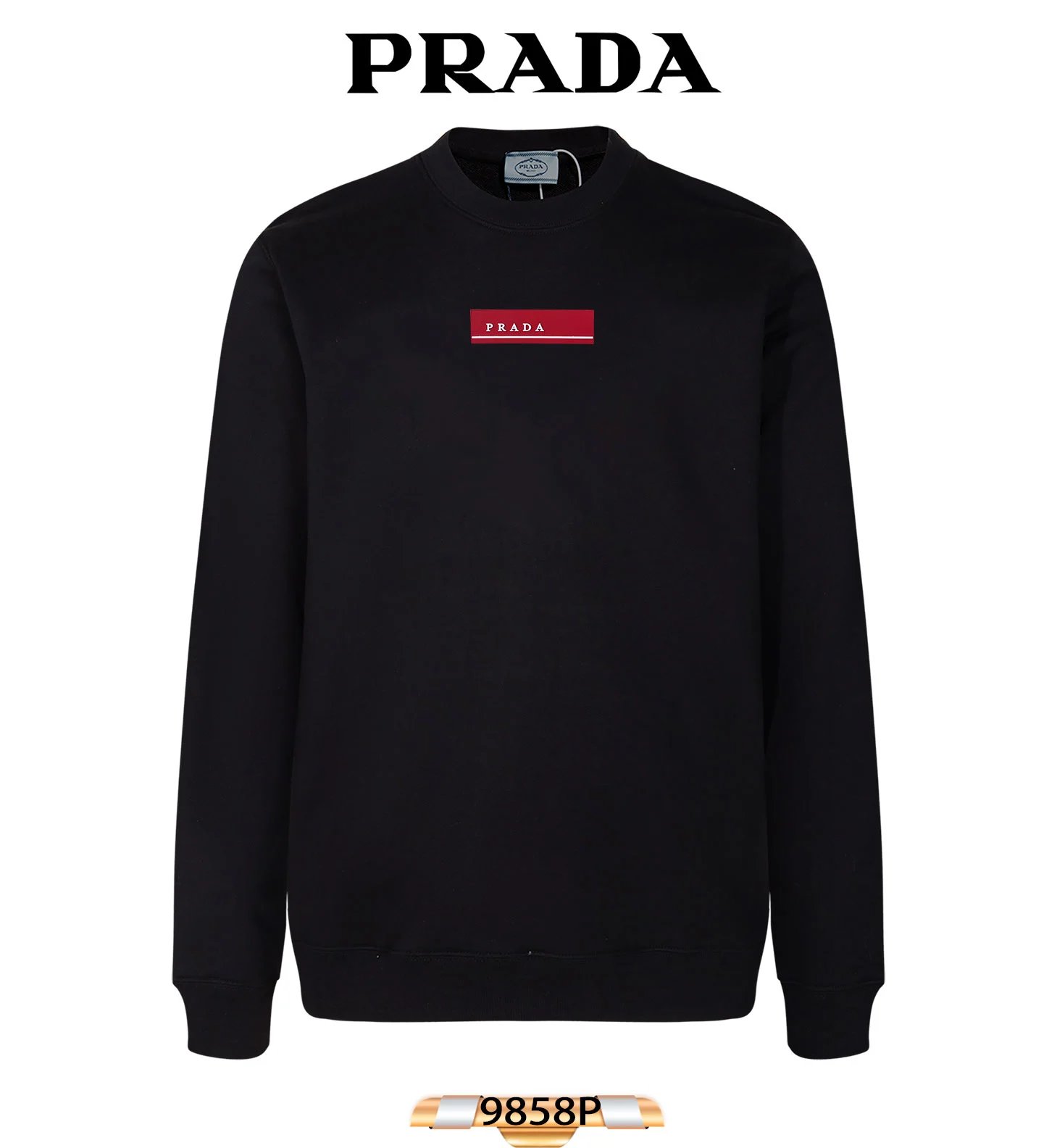 Prada Triangle Patch Black Sweatshirt Sweater - 31
