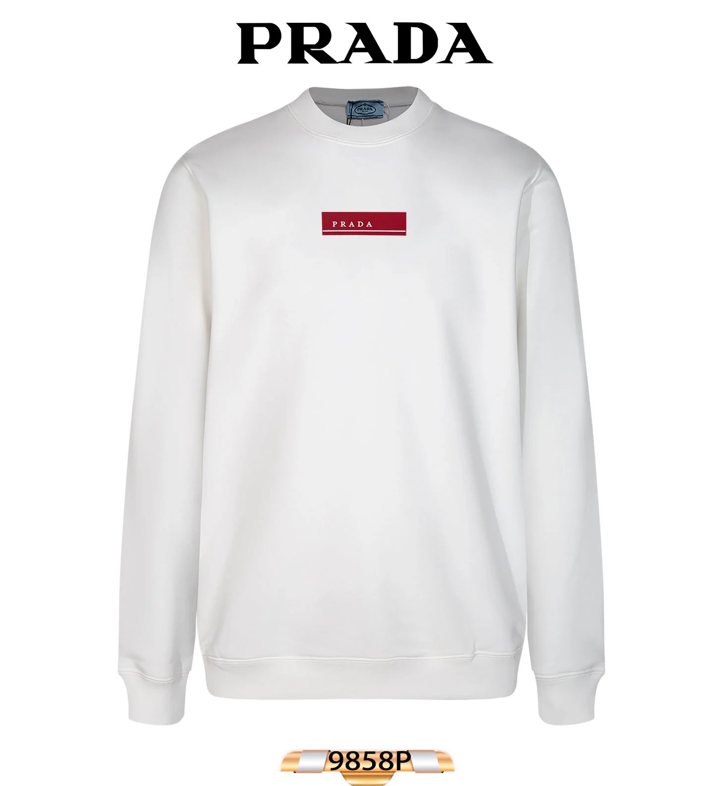 Prada Triangle Patch Black Sweatshirt Sweater - 32