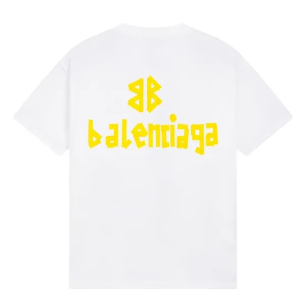 Balenciaga Logo Print White T-Shirt - 1