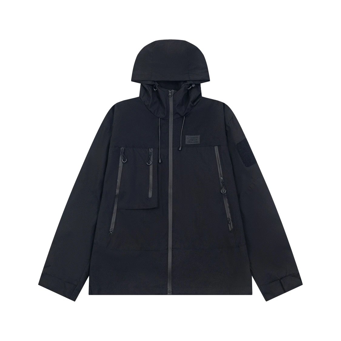 Burberry Logo-Embroidered Windbreaker Black Jacket Outerwear.windbreaker - 24