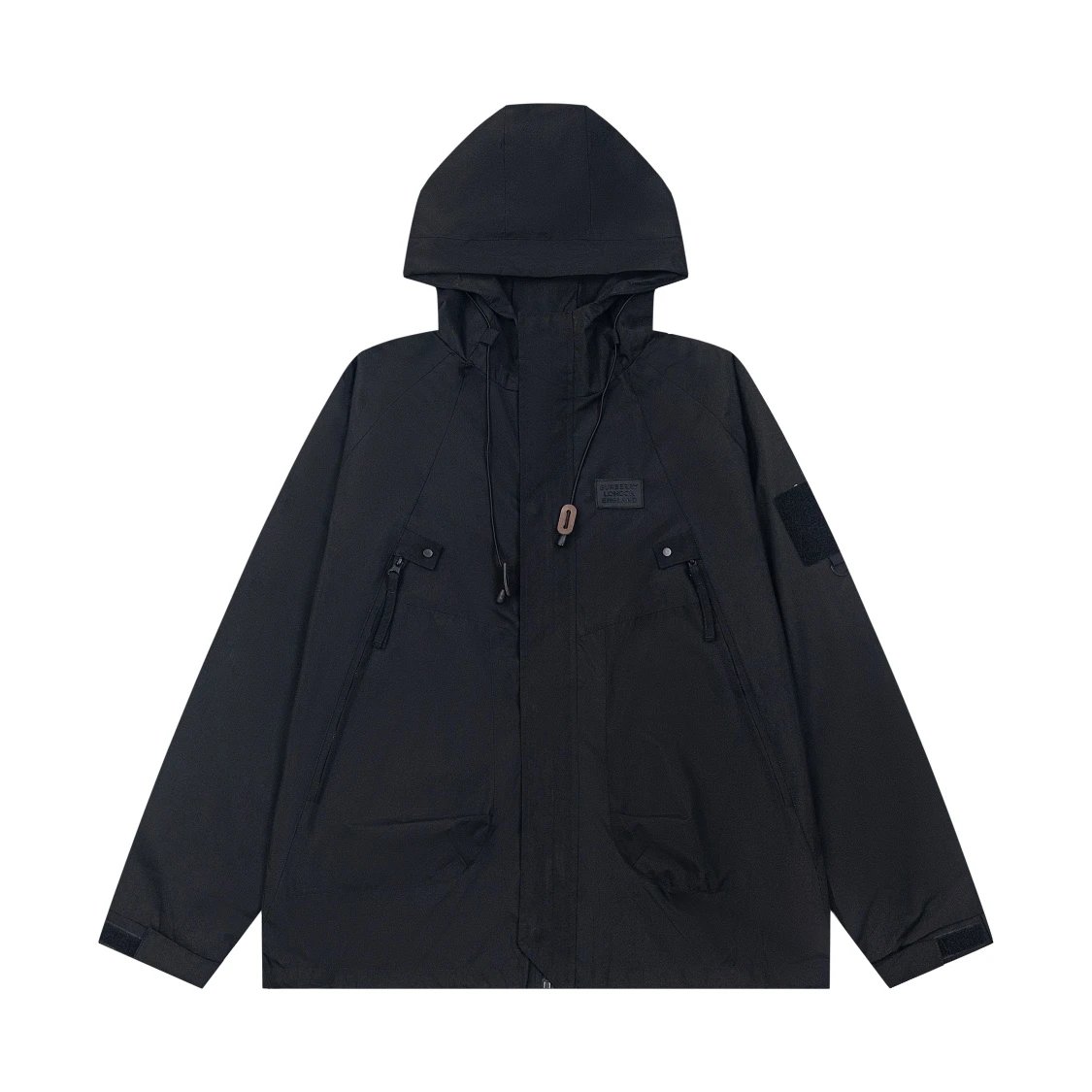Burberry Logo-Embroidered Windbreaker Black Jacket Outerwear.windbreaker - 21