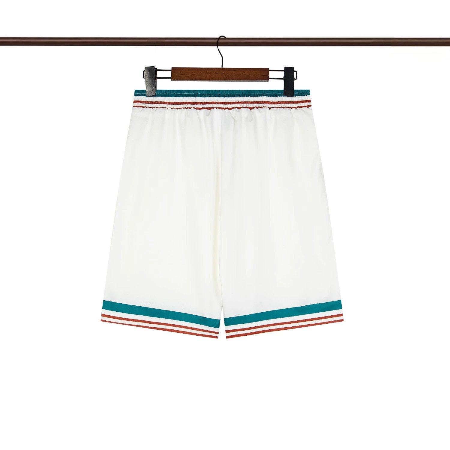 Design Gradient Print Shorts with Floral Trim Teal - 7