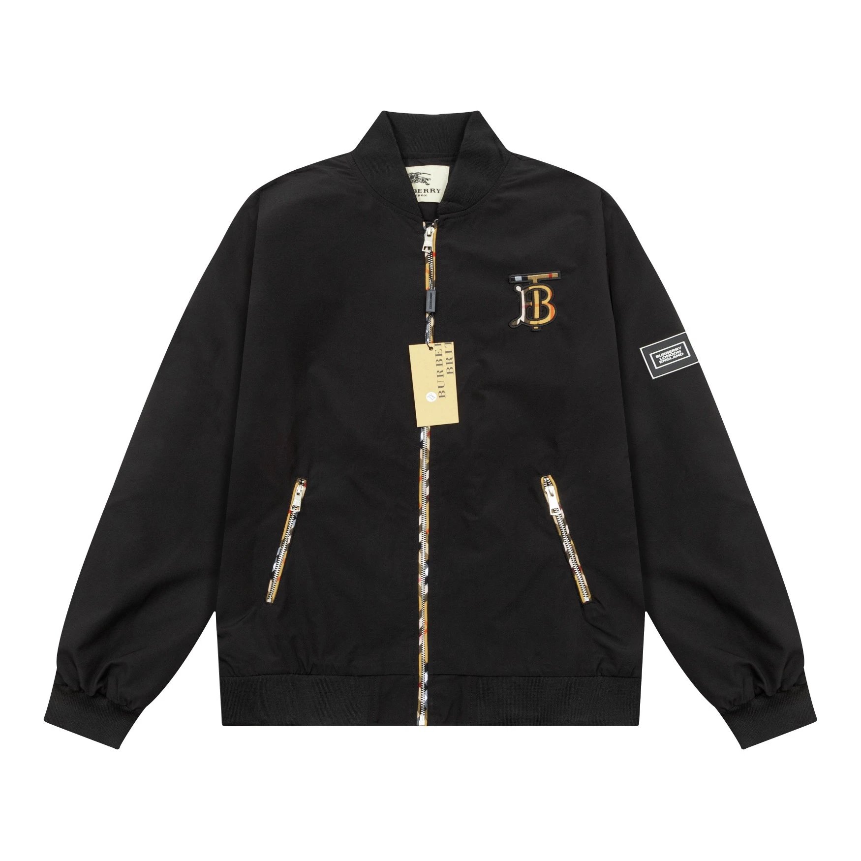 Burberry Logo-Embroidered Windbreaker Black Jacket Outerwear.windbreaker - 28