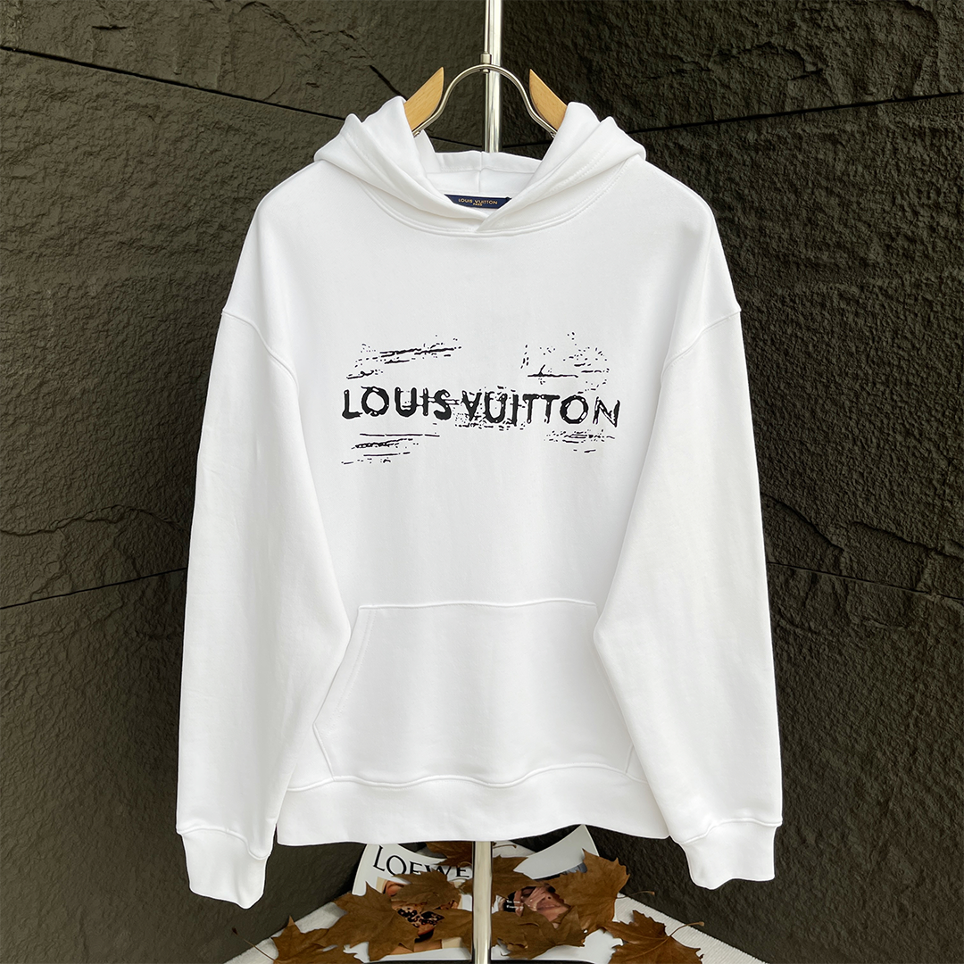 Louis Vuitton Monogram Embroidered Hoodie Navy - 28