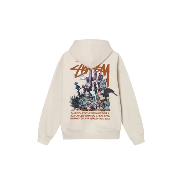 Stussy Floral Collage Hoodie Beige - 10