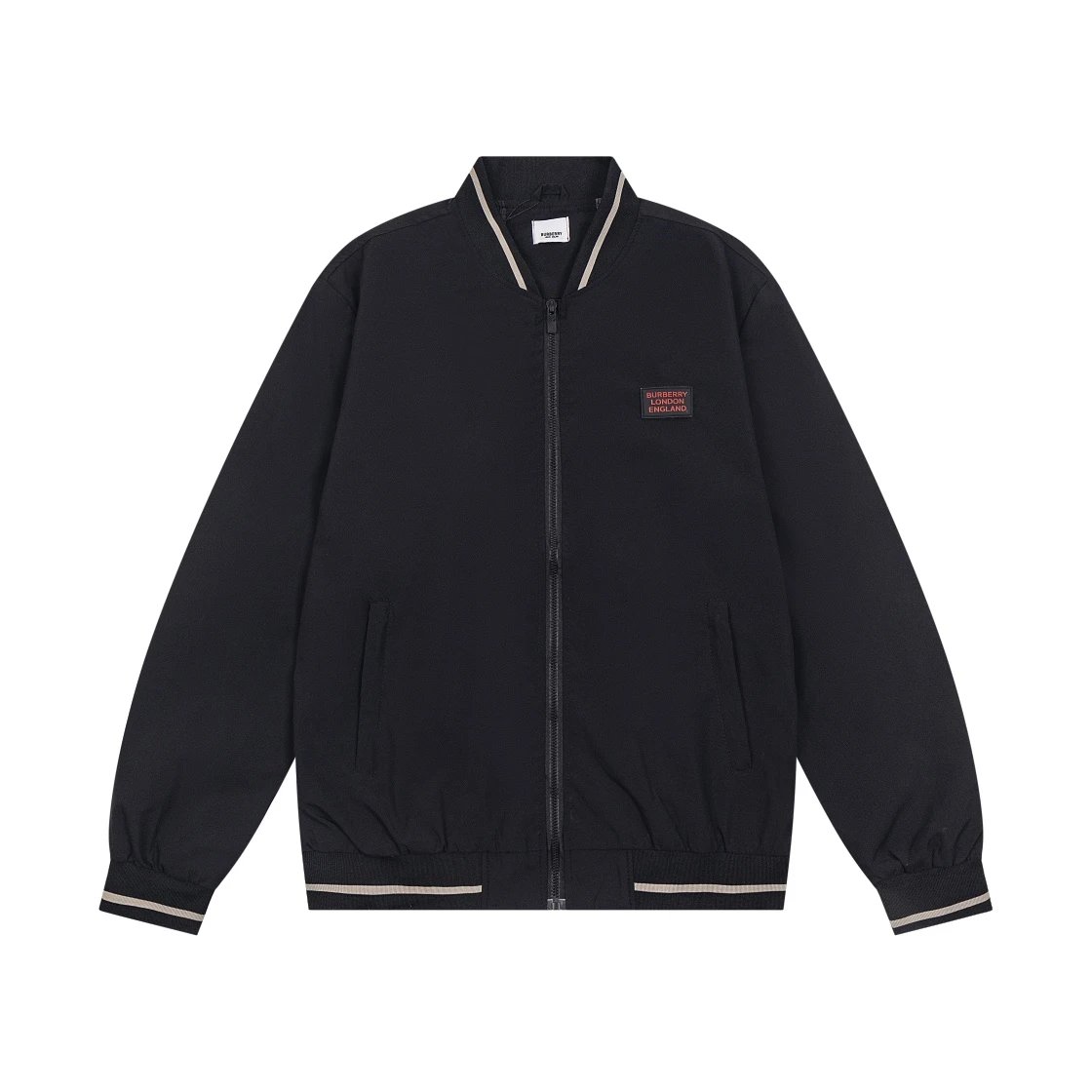 Burberry Logo-Embroidered Windbreaker Black Jacket Outerwear.windbreaker - 47