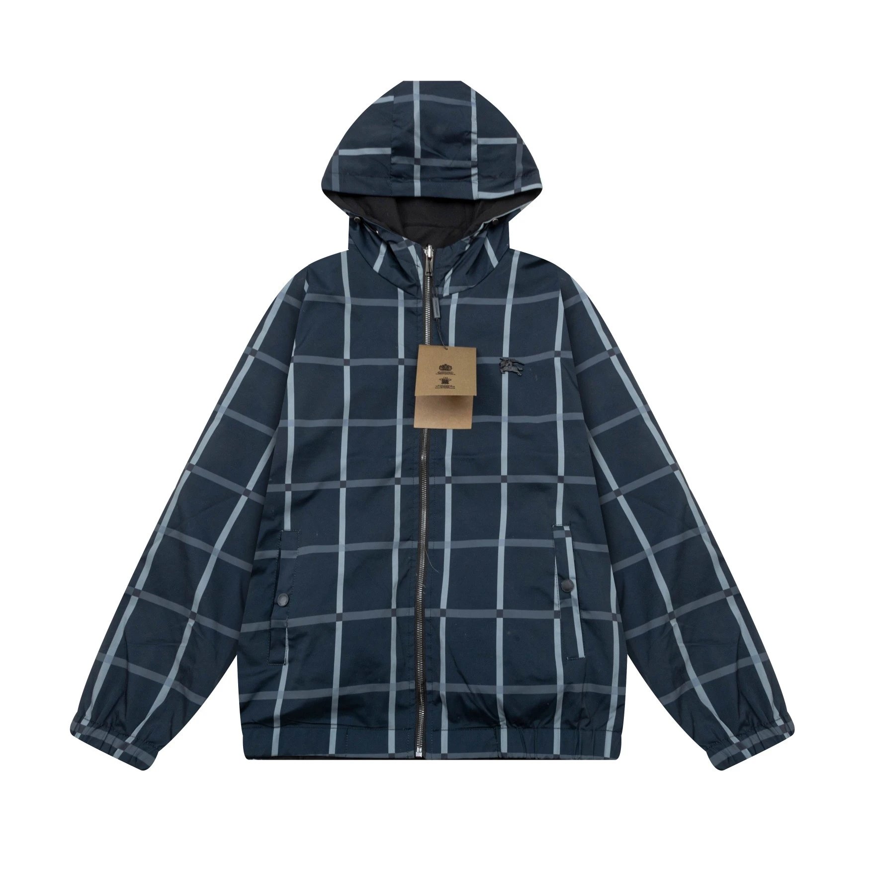 Burberry Logo-Embroidered Windbreaker Black Jacket Outerwear.windbreaker - 33