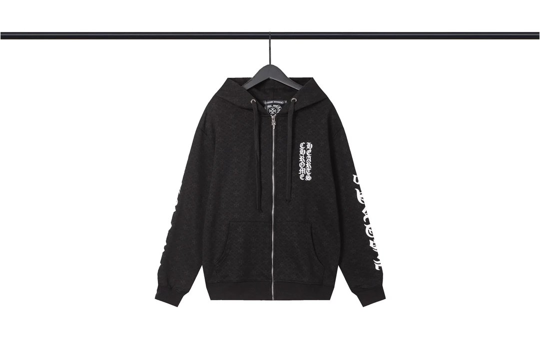 Chrome Hearts Logo Zip-Up Hoodie White - 26