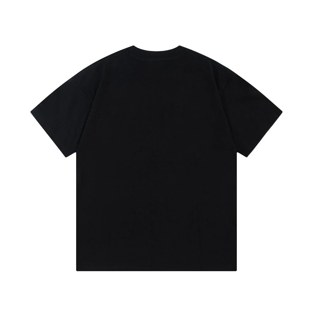 Balenciaga Logo Embroidered Multicolor Graphic T-Shirt Black - 8