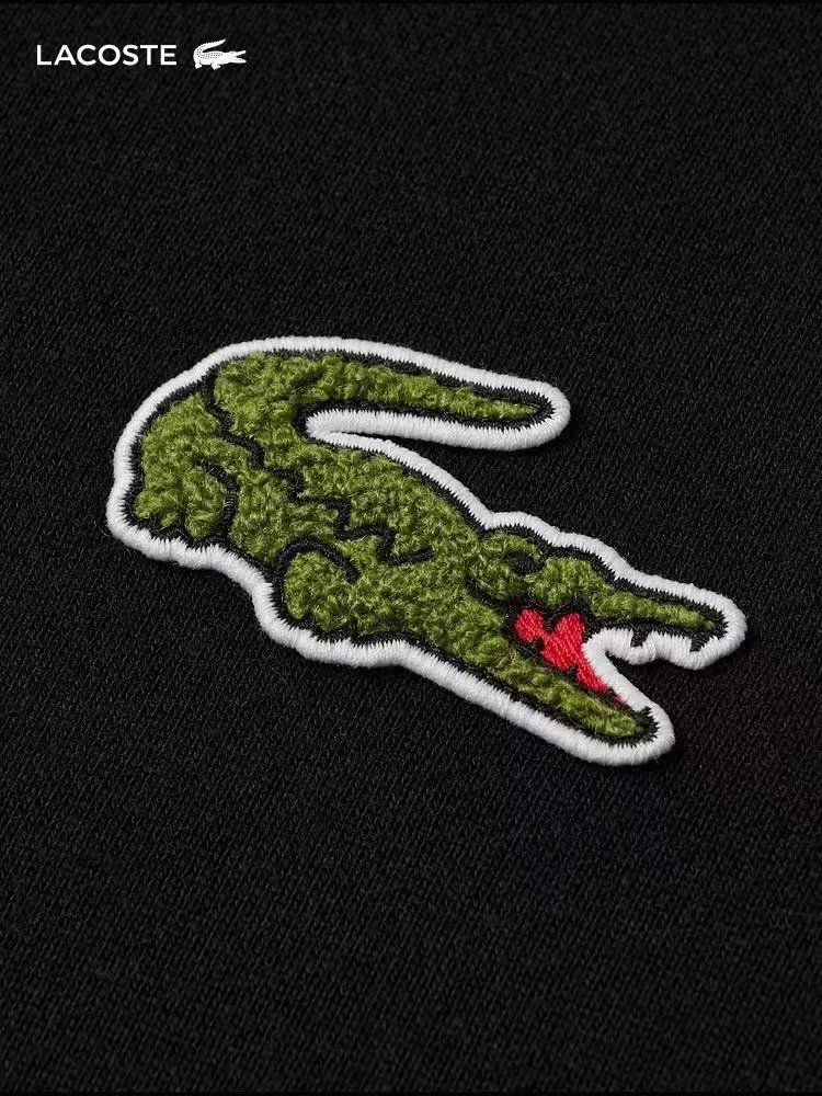 Lacoste Classic Crocodile Embroidered Black Hoodie - 4