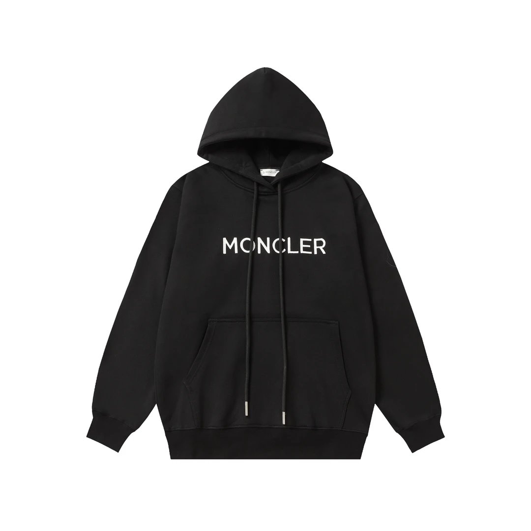 Moncler Logo Print Black Hoodie - 20