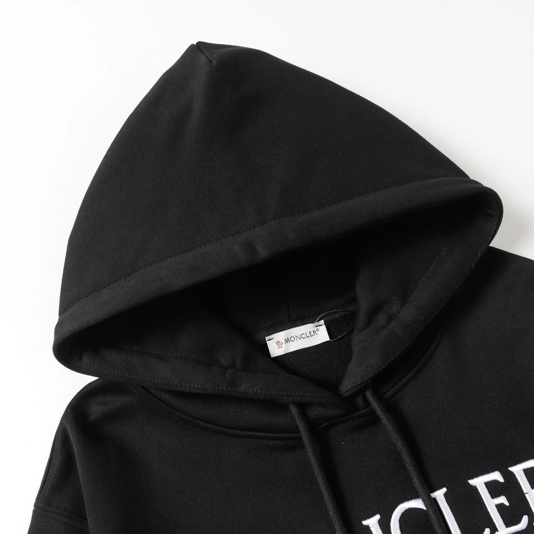 Moncler Logo Print Black Hoodie - 7